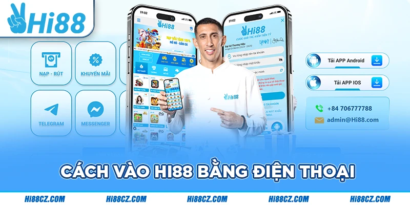 Cách vào Hi88 bằng điện thoại 